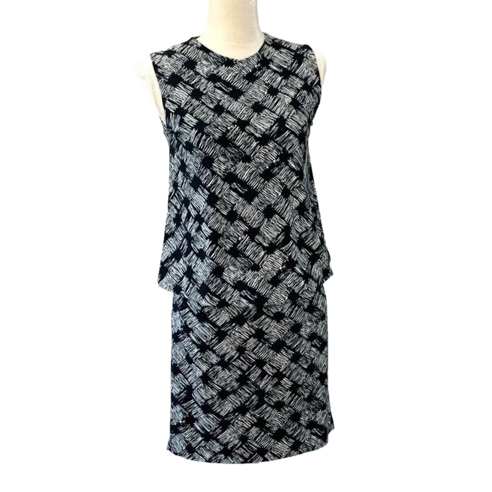 Kamali Kulture Sleeveless Jersey Knit Dress Black and White Size‎ Small Work